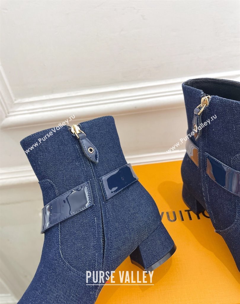 Louis Vuitton Westside Ankle Boots 3.5cm with Hook in Blue Denim 2024 1AC6WL (MD-241015053)