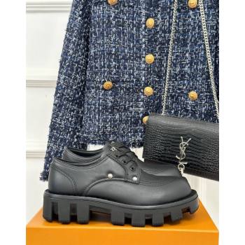 Louis Vuitton LV Checker Derby Lace-up Sneakers in Black Leather with Studs 2024 1ACN3P (MD-241014117)