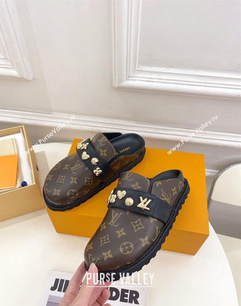 Louis Vuitton LV Cosy Flat Comfort Clog Mules in Monogram Canvas with Logo Band 2024 LV101502 (MD-241015006)