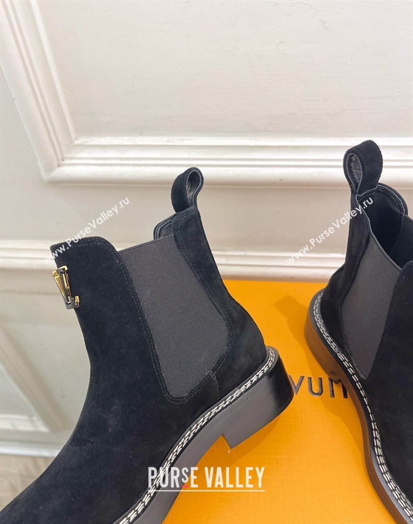 Louis Vuitton Chelsea Ankle Boots 3.5cm in Suede Black 2024 LV101501 (MD-241015003)