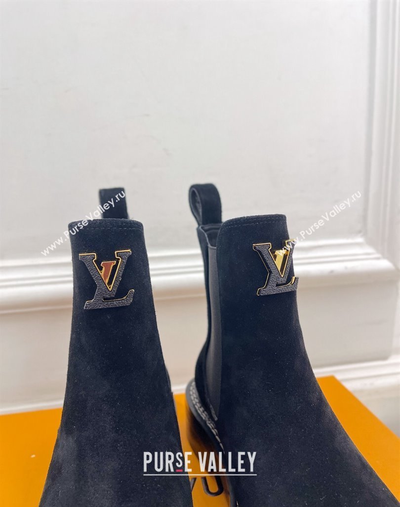 Louis Vuitton Chelsea Ankle Boots 3.5cm in Suede Black 2024 LV101501 (MD-241015003)