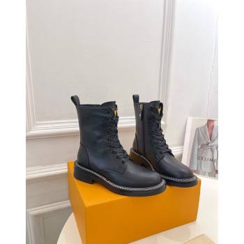 Louis Vuitton Lace-up Ankle Boots 3.5cm in Black Calf Leather 2024 LV101501 (MD-241015005)