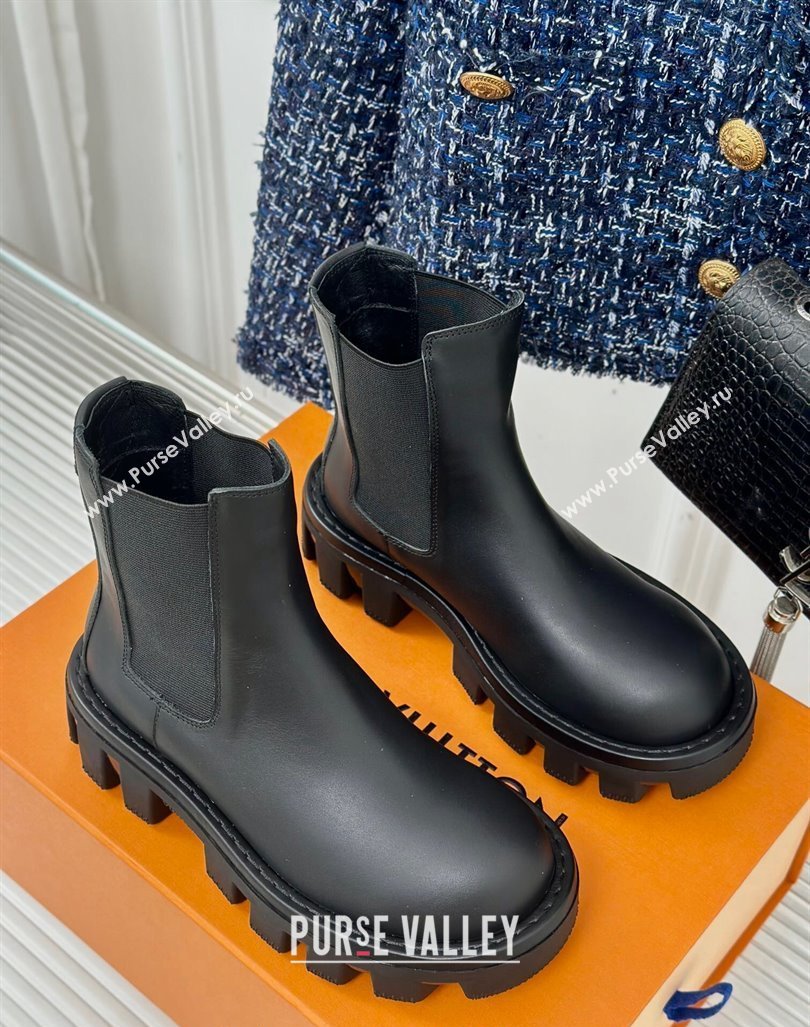 Louis Vuitton LV Checker Ankle Chelsea Boots in Black Calf Leather 2024 1AD9SQ (MD-241014121)