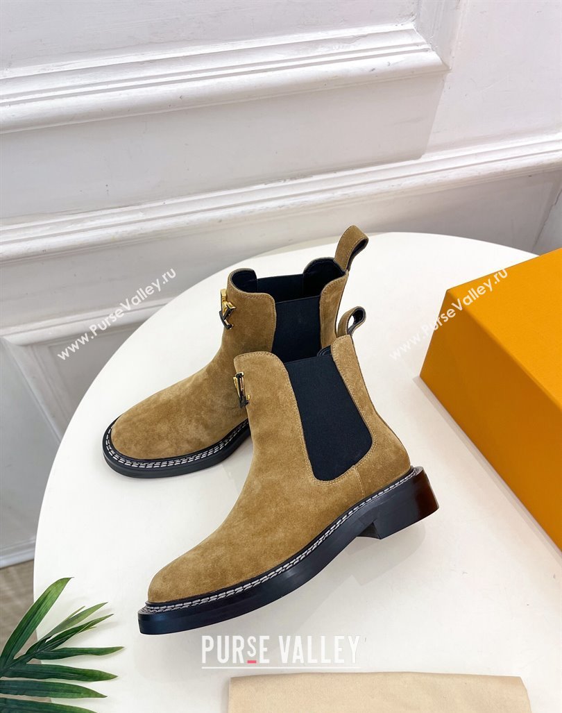 Louis Vuitton Chelsea Ankle Boots 3.5cm in Suede Brown 2024 LV101501 (MD-241015002)