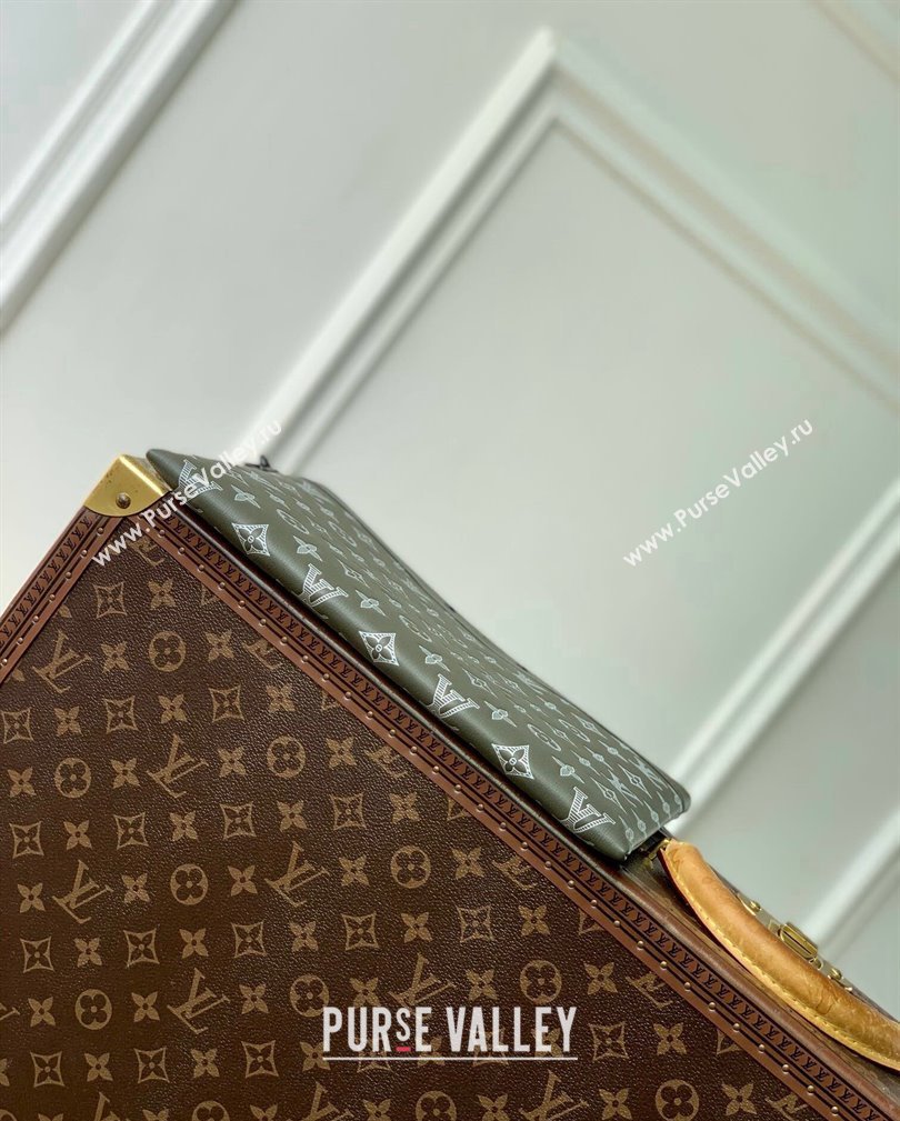 Louis Vuitton Pochette To-Go Pouch in Monogram Shadow Leather Green/White 2024 M81570 (KI-241104087)