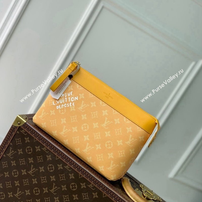 Louis Vuitton Pochette Voyage Souple Pouch in Monogram Heritage Canvas M12665 Yellow 2024 (KI-241104091)