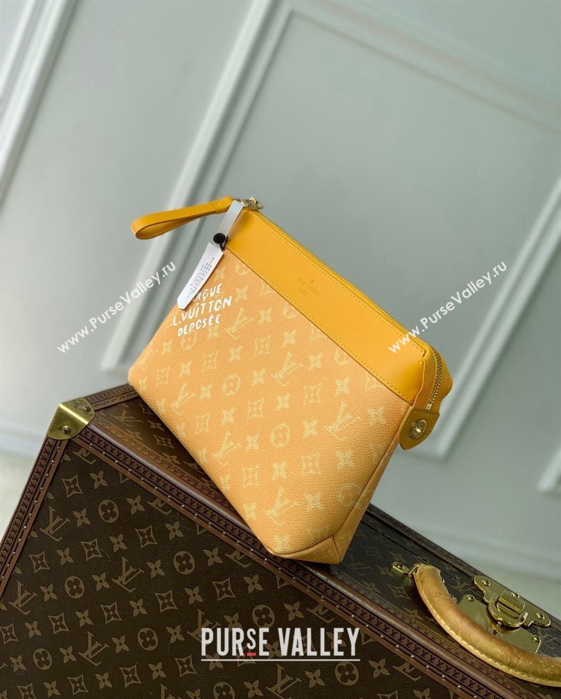 Louis Vuitton Pochette Voyage Souple Pouch in Monogram Heritage Canvas M12665 Yellow 2024 (KI-241104091)