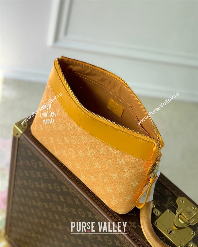 Louis Vuitton Pochette Voyage Souple Pouch in Monogram Heritage Canvas M12665 Yellow 2024 (KI-241104091)