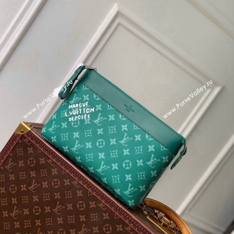 Louis Vuitton Pochette Voyage Souple Pouch in Monogram Heritage Canvas M12665 Green 2024 (KI-241104090)