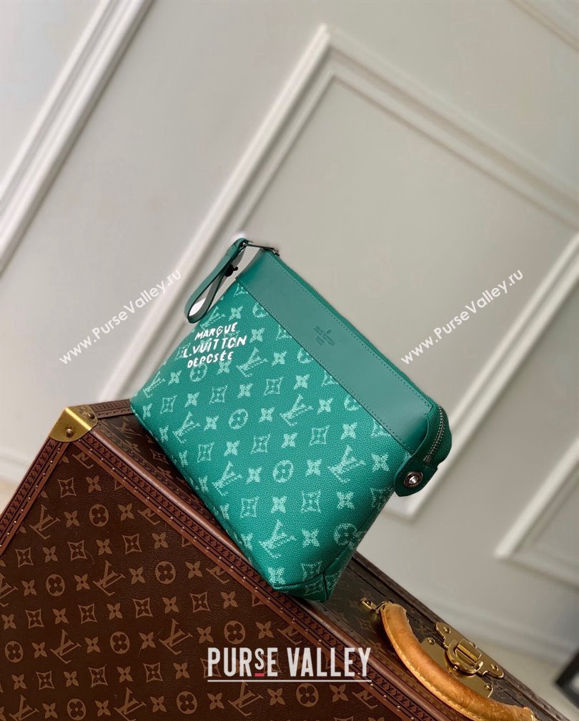 Louis Vuitton Pochette Voyage Souple Pouch in Monogram Heritage Canvas M12665 Green 2024 (KI-241104090)