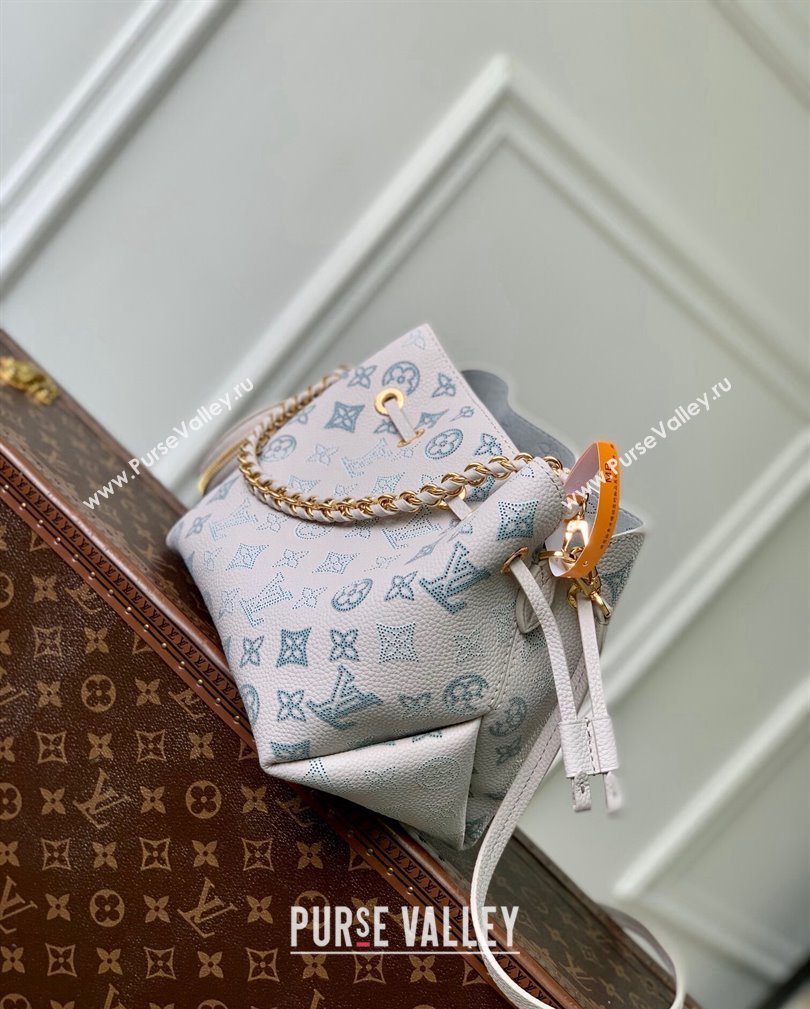 Louis Vuitton Bella Bucket Bag in Mahina Perforated Leather M12125 Brume Grey/Blue 2024 (KI-241105007)