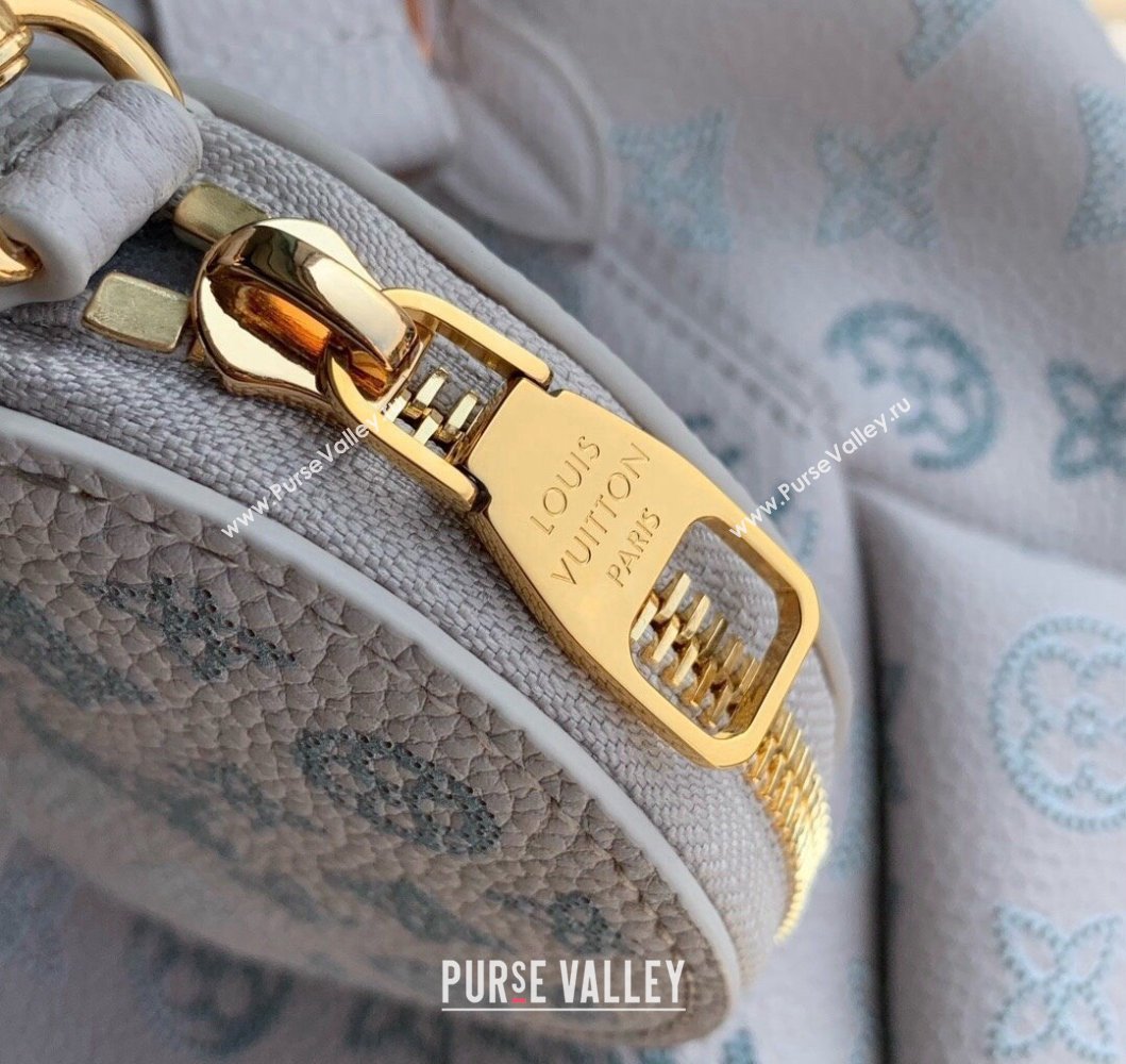 Louis Vuitton Bella Bucket Bag in Mahina Perforated Leather M12125 Brume Grey/Blue 2025 (KI-250121008)