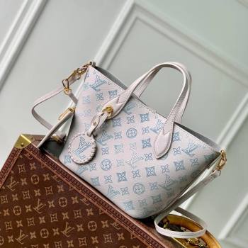 Louis Vuitton Blossom PM Tote Bag in Mahina Perforated Leather M12088 Brume Grey/Blue 2024 (KI-241105008)