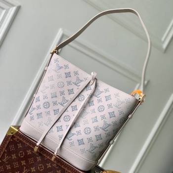 Louis Vuitton Flore Bucket Bag in Mahina Perforated Leather M12496 Brume Grey/Blue 2024 (KI-241105010)