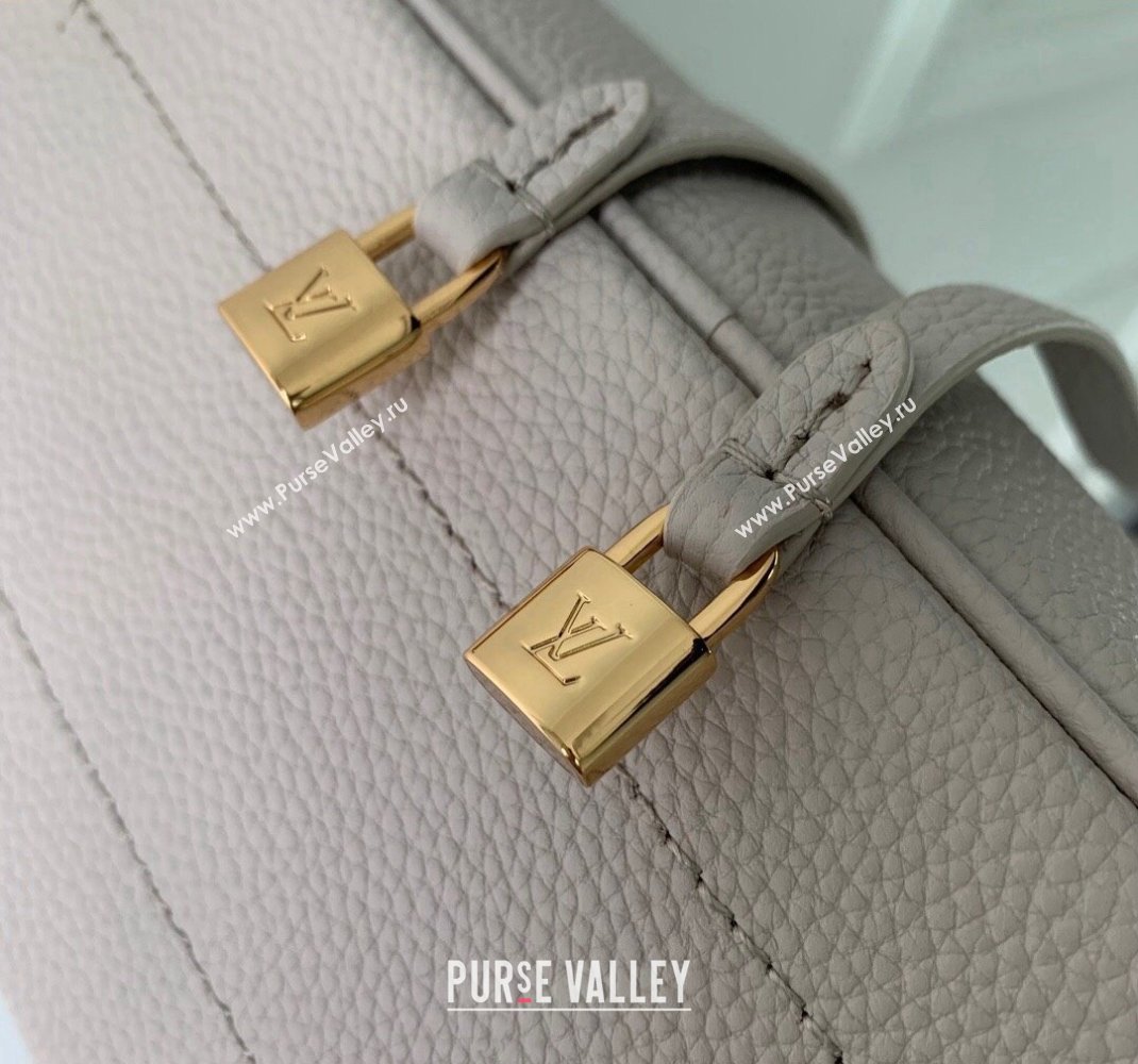 Louis Vuitton Flore Bucket Bag in Mahina Perforated Leather M12496 Brume Grey/Blue 2024 (KI-241105010)