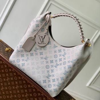 Louis Vuitton Carmel Hobo Bag in Mahina Perforated Leather M12093 Brume Grey/Blue 2024 (KI-241105011)