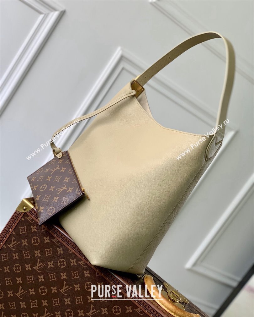 Louis Vuitton Low Key Hobo MM Bag in Grained Calfskin M24988 Clay Green 2024 (KI-241105025)