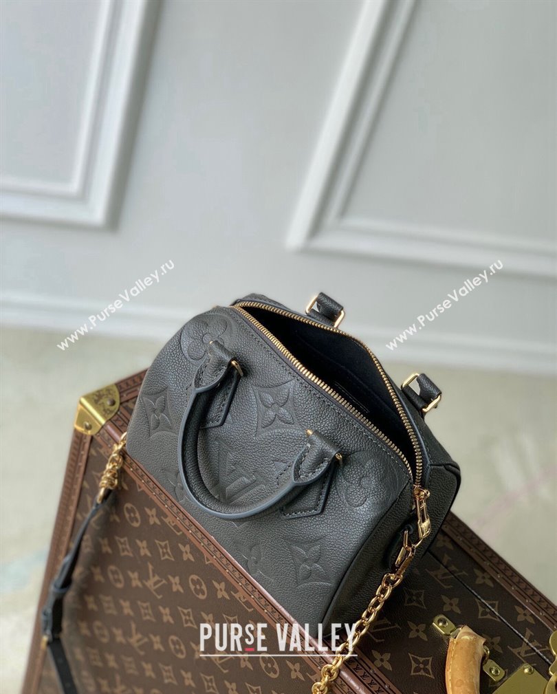 Louis Vuitton Speedy Bandouliere 20 Bag in Giant Monogram Leather M12013 Gunmetal Black 2024 (KI-241105026)