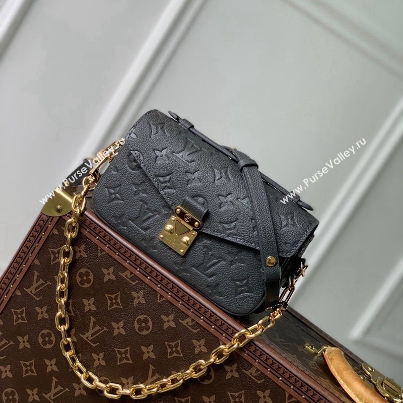 Louis Vuitton Pochette Metis East West Shoulder Bag in Maxi Monogram Leather Gunmetal Black 2024 M11998 (KI-241105027)