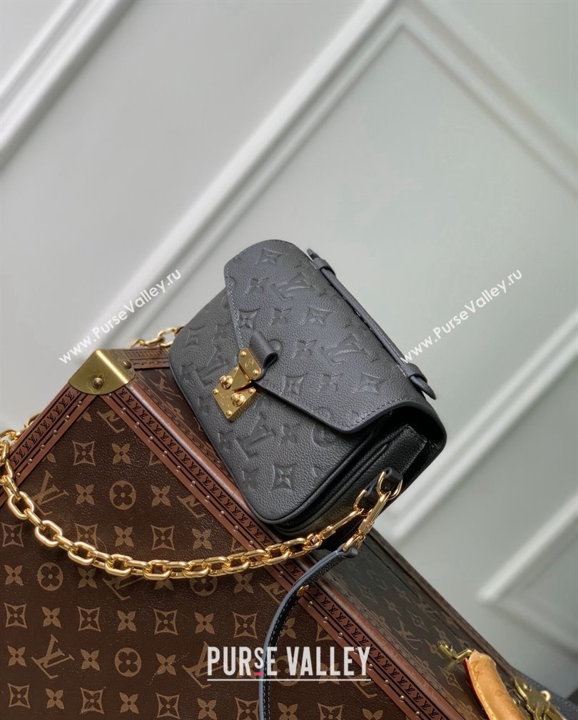 Louis Vuitton Pochette Metis East West Shoulder Bag in Maxi Monogram Leather Gunmetal Black 2024 M11998 (KI-241105027)