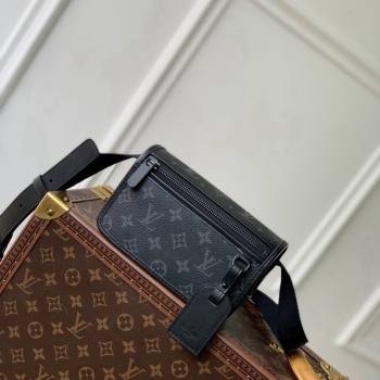 Louis Vuitton Mens Bosphore Wearable Wallet Mini Bag in Black Monogram Eclipse Canvas 2024 M12599 (KI-241105030)