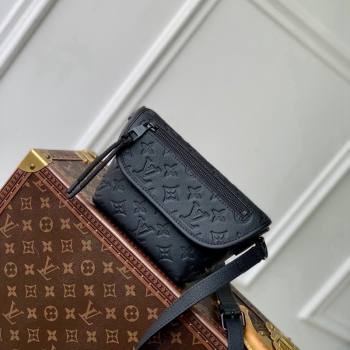 Louis Vuitton Mens Pulse Wearable Wallet Bag in Black Monogram Shadow Leather 2024 M12636 (KI-241105028)