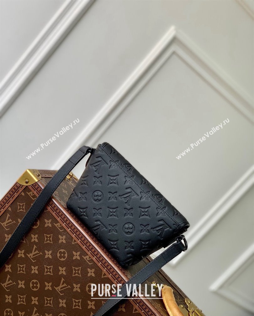 Louis Vuitton Mens Pulse Wearable Wallet Bag in Black Monogram Shadow Leather 2024 M12636 (KI-241105028)