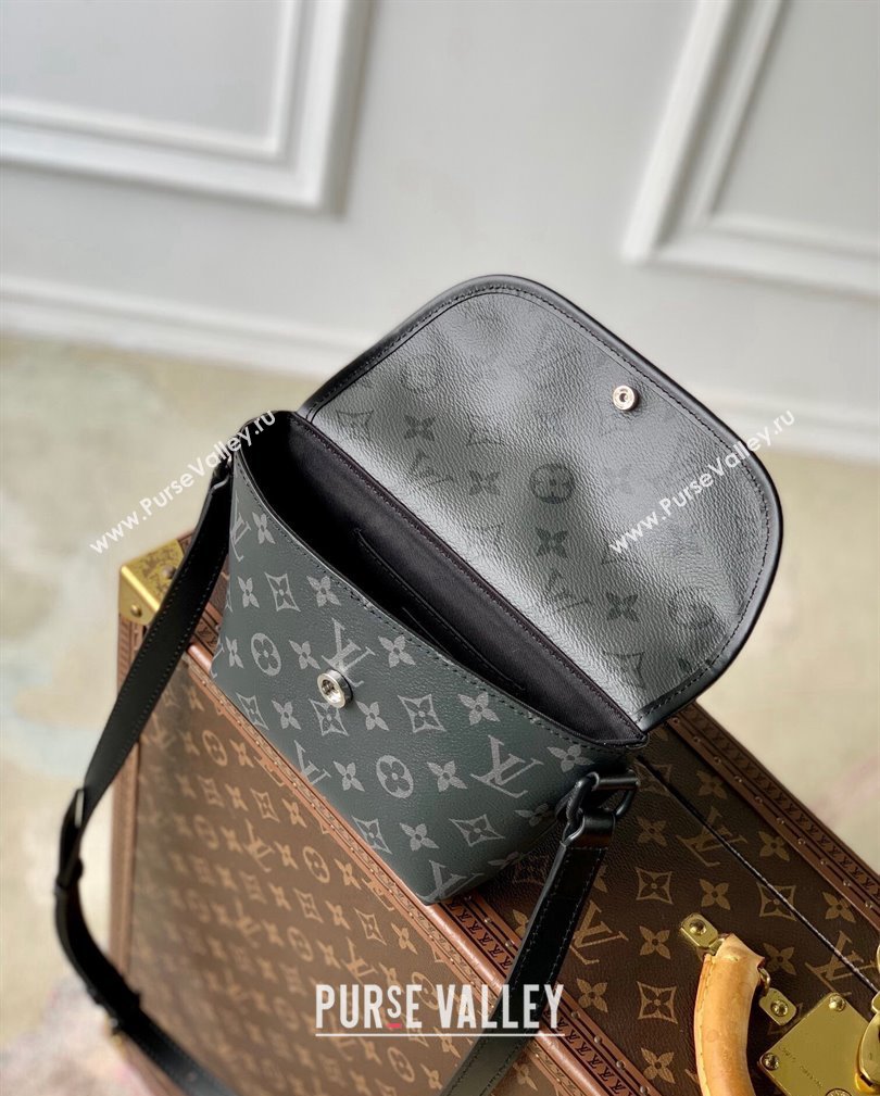 Louis Vuitton Mens Pulse Wearable Wallet Bag in Black Monogram Eclipse Canvas 2024 M12806 (KI-241105029)