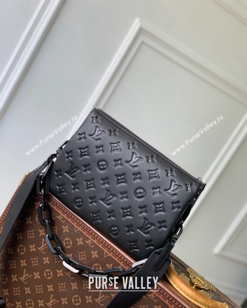 Louis Vuitton Men Coussin PM bag in All Black Matte Lambskin Leather M11370 2024 (KI-241105045)