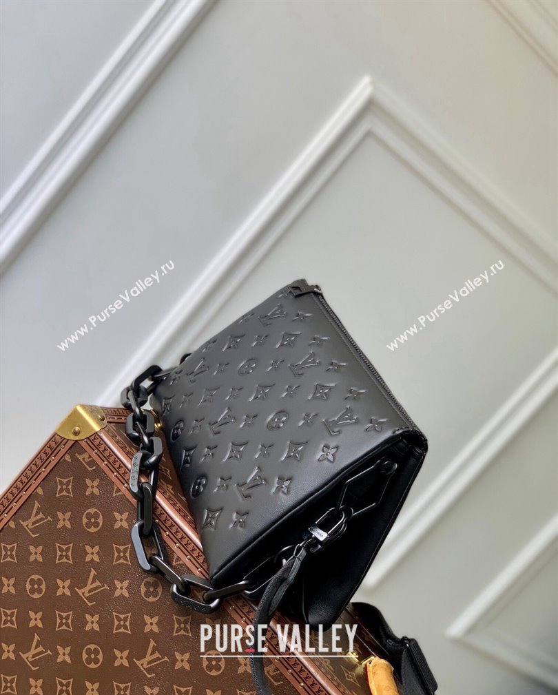 Louis Vuitton Men Coussin PM bag in All Black Matte Lambskin Leather M11370 2024 (KI-241105045)