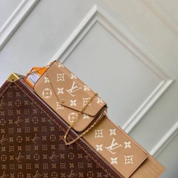 Louis Vuitton Felicie Pochette Mini bag in Monogram Empreinte Leather M12754 Beige/White 2024 (KI-241105071)