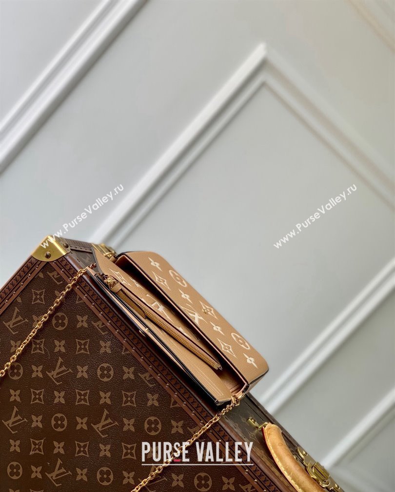 Louis Vuitton Felicie Pochette Mini bag in Monogram Empreinte Leather M12754 Beige/White 2024 (KI-241105071)