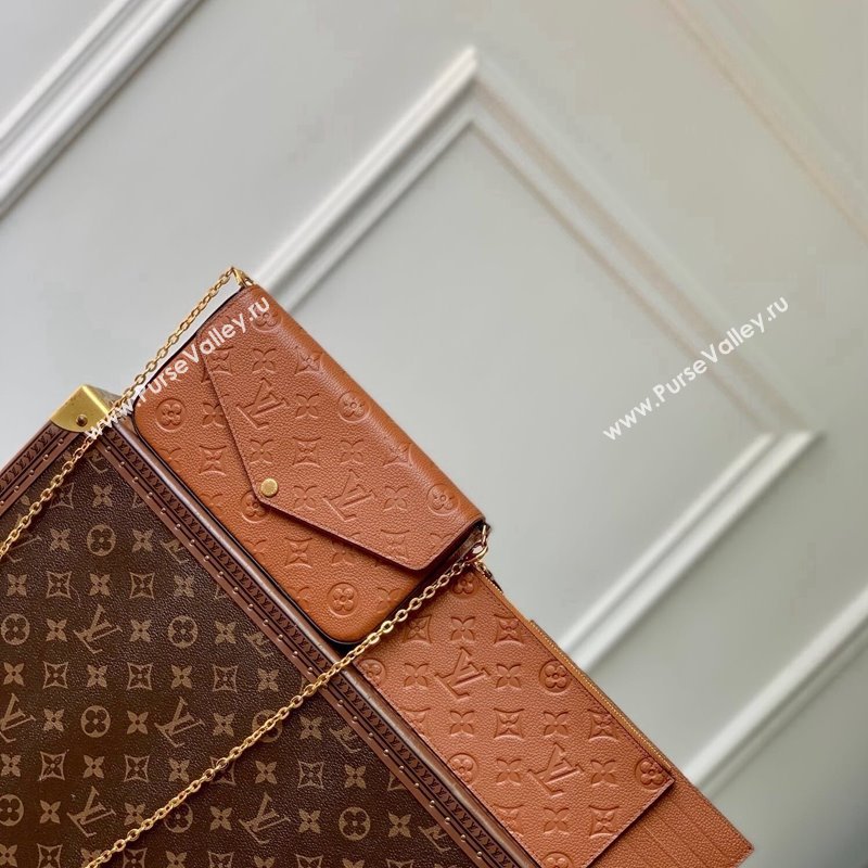 Louis Vuitton Felicie Pochette Mini bag in Monogram Empreinte Leather M12754 Brown 2024 (KI-241105072)