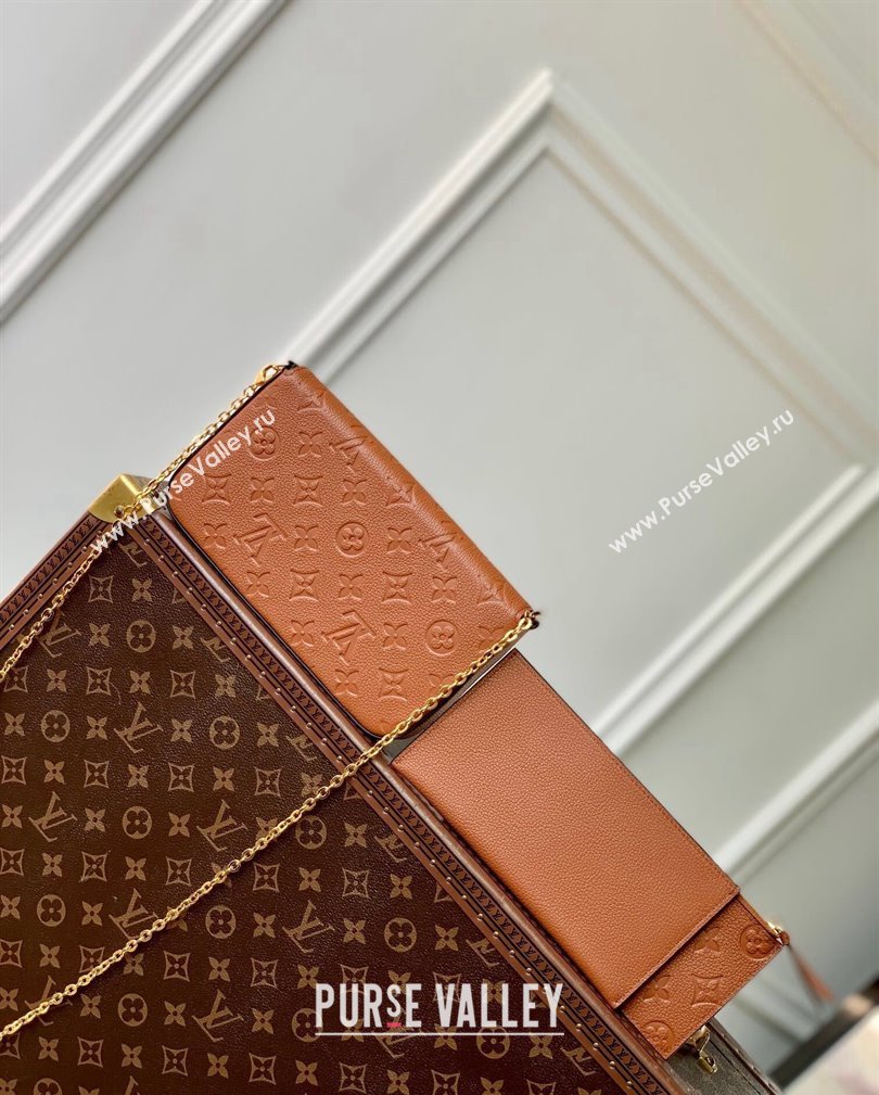 Louis Vuitton Felicie Pochette Mini bag in Monogram Empreinte Leather M12754 Brown 2024 (KI-241105072)