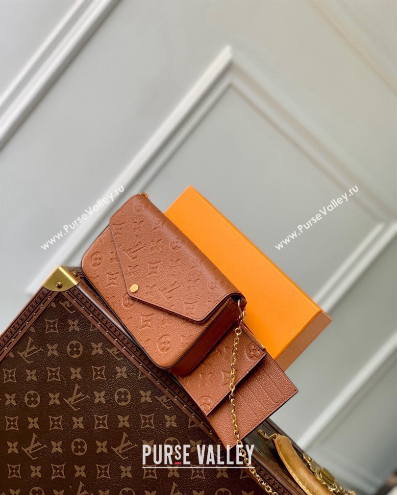 Louis Vuitton Felicie Pochette Mini bag in Monogram Empreinte Leather M12754 Brown 2024 (KI-241105072)