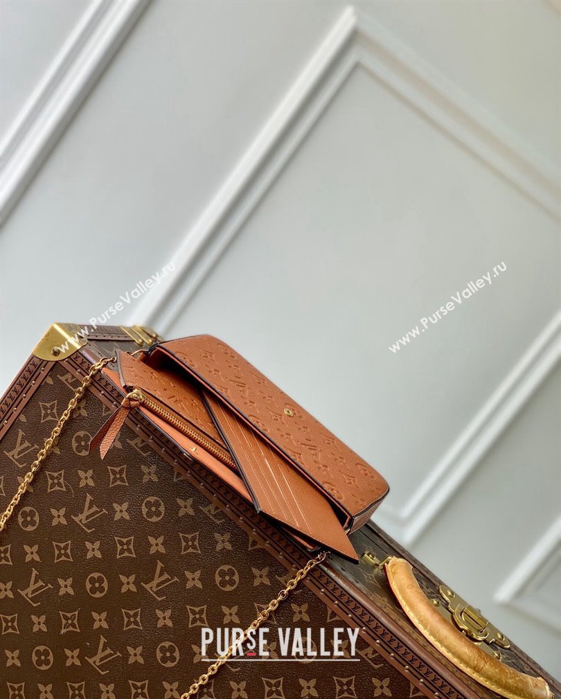 Louis Vuitton Felicie Pochette Mini bag in Monogram Empreinte Leather M12754 Brown 2024 (KI-241105072)