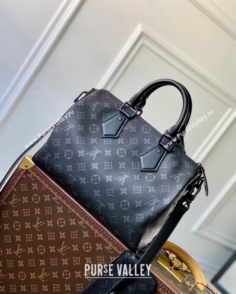 Louis Vuitton Speedy Soft 30 bag in Black Monogram Eclipse Canvas 2024 M21108 (KI-241105017)