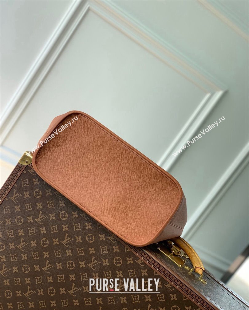 Louis Vuitton Neverfull Inside Out MM Tote Bag M12061 Tan Brown Leather/Monogram Canvas 2024 (KI-241105047)