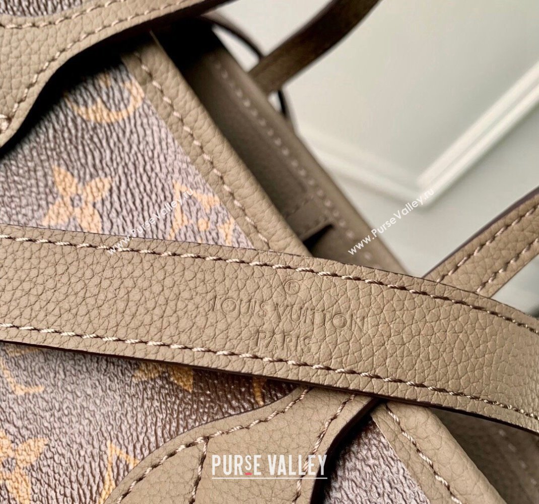 Louis Vuitton Neverfull Inside Out BB Tote Bag M12109 Dark fango Grey Leather/Monogram Canvas 2024 (KI-241105049)