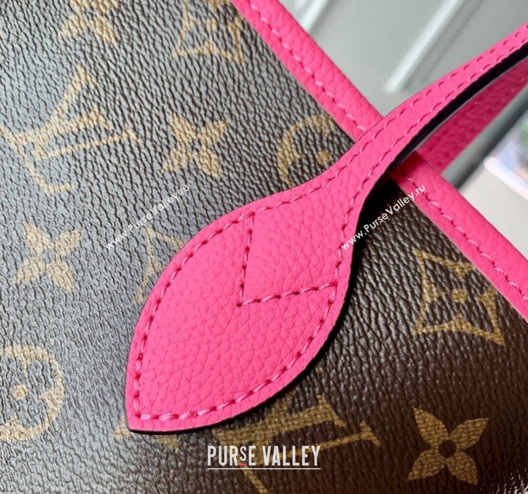 Louis Vuitton Neverfull Inside Out BB Tote Bag M12106 Rose Pondichery Pink Leather/Monogram Canvas 2024 (KI-241105051)