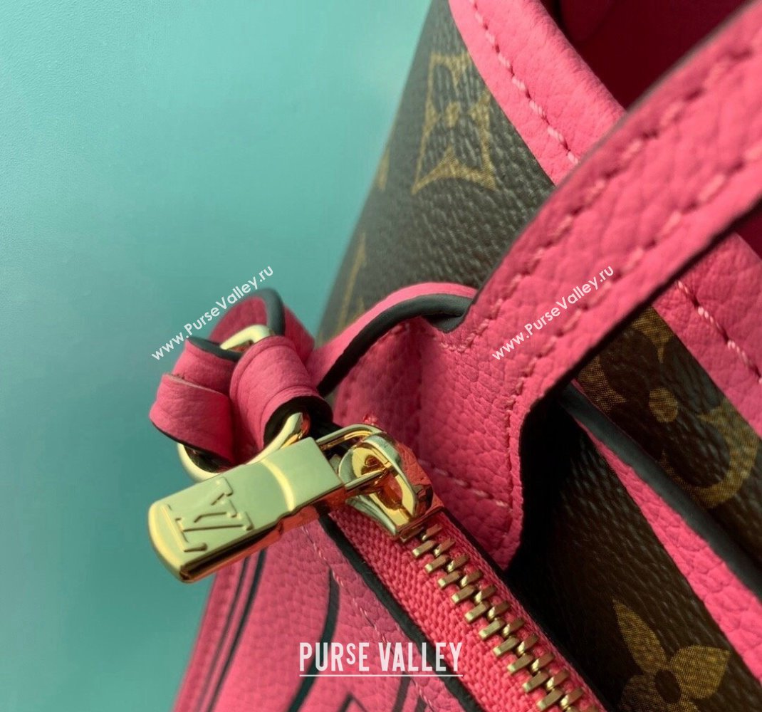 Louis Vuitton Neverfull Inside Out BB Tote Bag M12106 Rose Pondichery Pink Leather/Monogram Canvas 2024 (KI-241105051)