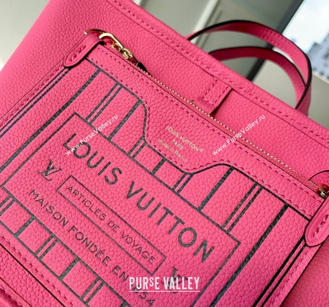 Louis Vuitton Neverfull Inside Out BB Tote Bag M12106 Rose Pondichery Pink Leather/Monogram Canvas 2024 (KI-241105051)