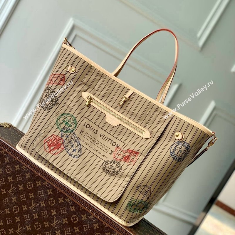 Louis Vuitton Neverfull Bandouliere Inside Out GM Tote bag M11948 Beige Textile/Monogram Canvas 2024 (KI-241105053)