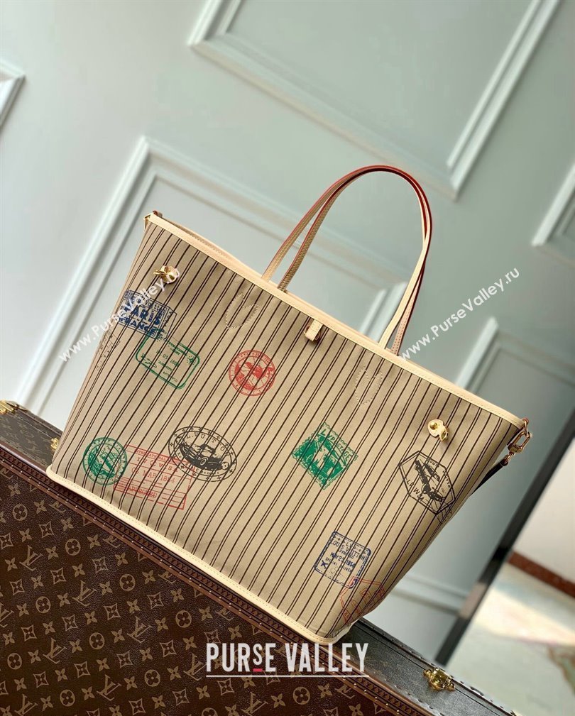 Louis Vuitton Neverfull Bandouliere Inside Out GM Tote bag M11948 Beige Textile/Monogram Canvas 2024 (KI-241105053)