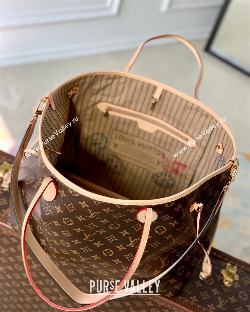 Louis Vuitton Neverfull Bandouliere Inside Out GM Tote bag M11948 Beige Textile/Monogram Canvas 2024 (KI-241105053)