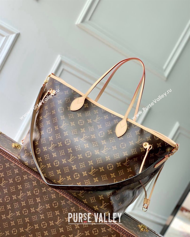 Louis Vuitton Neverfull Bandouliere Inside Out GM Tote bag M11948 Beige Textile/Monogram Canvas 2024 (KI-241105053)