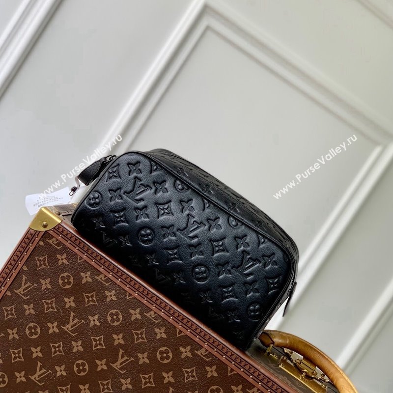 Louis Vuitton Dopp Kit Clutch in Black Monogram Shadow Leather M12645 2024 (KI-241105054)