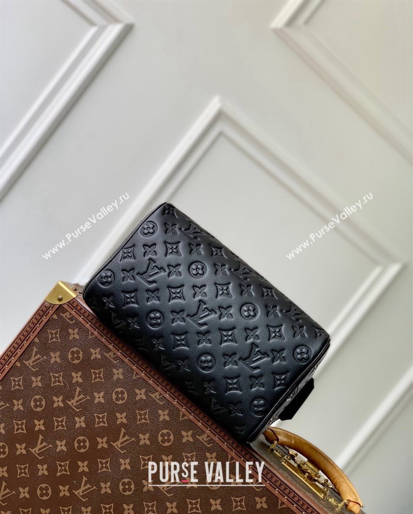 Louis Vuitton Dopp Kit Clutch in Black Monogram Shadow Leather M12645 2024 (KI-241105054)