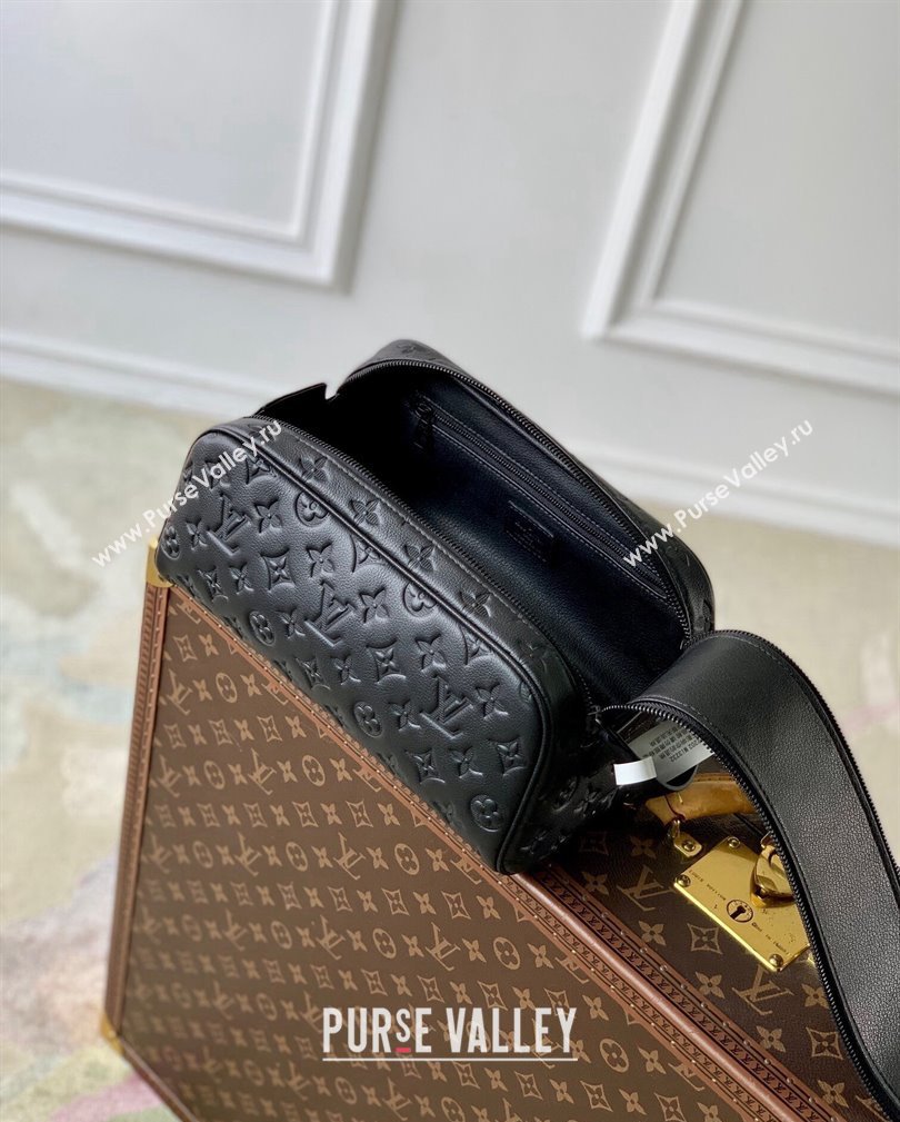 Louis Vuitton Dopp Kit Clutch in Black Monogram Shadow Leather M12645 2024 (KI-241105054)