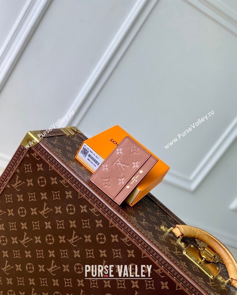 Louis Vuitton Card Holder Wallet in Monogram Empreinte Leather M83678 Cognac Brown 2024 (KI-241105067)